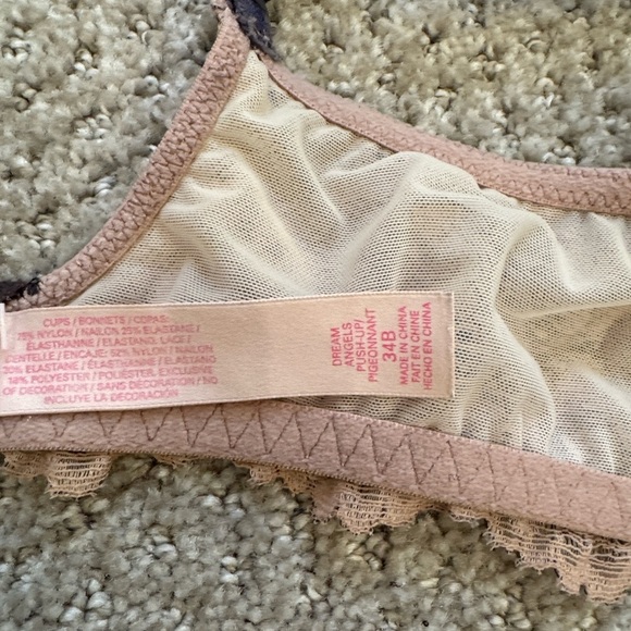 Victoria's Secret Cream and Purple Lace Overlay Bra - Picture 8 of 8